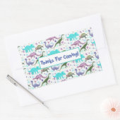 Farbenfrohe Dinosaurier Galore Danke Party Rechteckiger Aufkleber (Umschlag)