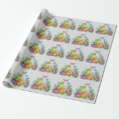 Farbenfrohe Dinosaurier-Geburtstagsfeier Geschenkpapier (Ungerollt)