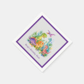 Farbenfrohe Dinosaurier-Geburtstagsfeier Serviette (Ecke)