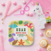 Farbenfrohe Dinosaurier Geburtstagsparty Pappteller (Party)