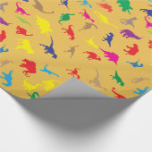 Farbenfrohe Dinosaurier Geschenkpapier (Ecke)