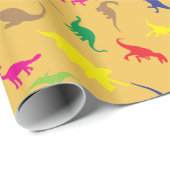 Farbenfrohe Dinosaurier Geschenkpapier (Rolleneckpunkt)