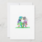farbenfrohe Dinosaurier-Hochzeit Save The Date (Rückseite)