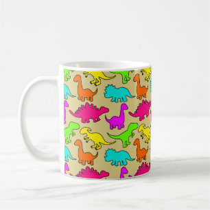 Farbenfrohe Dinosaurier Kaffeetasse