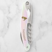 Farbenfrohe Dinosaurier Kellnermesser (Rückseite)