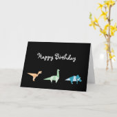 Farbenfrohe Dinosaurier Kinder Happy Birthday Card Karte (Gelbe Blume)
