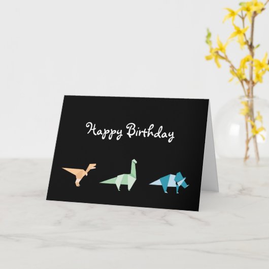 Farbenfrohe Dinosaurier Kinder Happy Birthday Card Karte (Gelbe Blume)