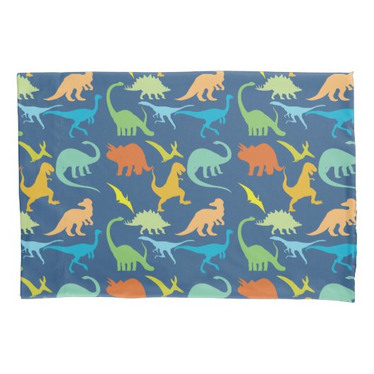 Farbenfrohe Dinosaurier Kissenbezug (Vorderseite)