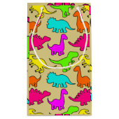 Farbenfrohe Dinosaurier Kleine Geschenktüte (Rückseite)