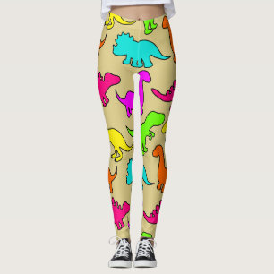 Farbenfrohe Dinosaurier Leggings