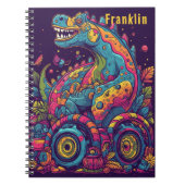 Farbenfrohe Dinosaurier Monster Truck Notizblock (Vorderseite)