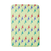 Farbenfrohe Dinosaurier-Muster auf grün Badematte (Vorderseite Vertikal)