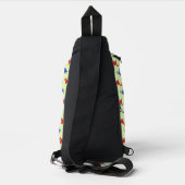 Farbenfrohe Dinosaurier-Muster auf grün Crossbody Bag (Rückseite)