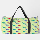 Farbenfrohe Dinosaurier-Muster auf grün Duffle Bag (Vorderseite)