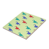 Farbenfrohe Dinosaurier-Muster auf grün Fliese (Seite)