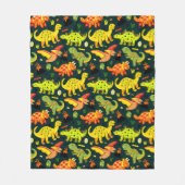 Farbenfrohe Dinosaurier Muster Fleecedecke (Vorderseite)