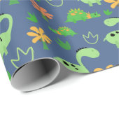 Farbenfrohe Dinosaurier Muster Geschenkpapier (Rolleneckpunkt)