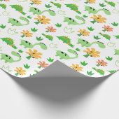 Farbenfrohe Dinosaurier Muster Geschenkpapier (Ecke)