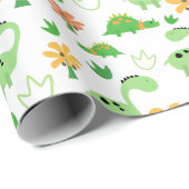 Farbenfrohe Dinosaurier Muster Geschenkpapier (Rolleneckpunkt)
