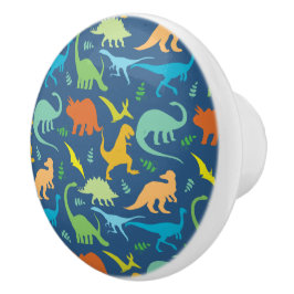 Farbenfrohe Dinosaurier Muster Keramikknauf