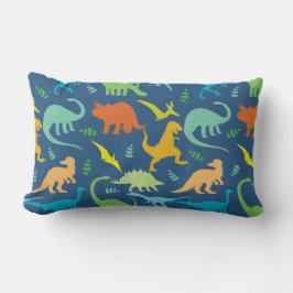 Farbenfrohe Dinosaurier Muster Lendenkissen