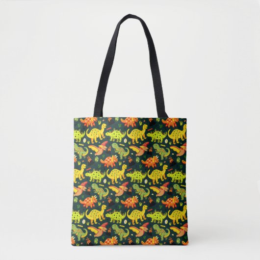 Farbenfrohe Dinosaurier Muster Tasche (Vorderseite)
