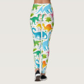 Farbenfrohe Dinosaurier Nahtloses Muster, Dinosaur Leggings (Rückseite)