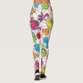 Farbenfrohe Dinosaurier Nahtloses Muster, Dinosaur Leggings (Rückseite)