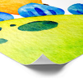 Farbenfrohe Dinosaurier Party personalisiertes Beg Poster (Ecke)