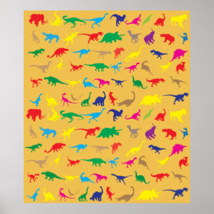 Farbenfrohe Dinosaurier Poster