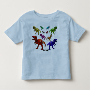 Farbenfrohe Dinosaurier Rawr!T-Shirt Kleinkind T-shirt