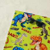 Farbenfrohe Dinosaurier Roaring Pattern Individuel Strandtuch (Beispiel)