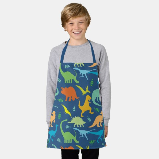 Farbenfrohe Dinosaurier Schürze (Getragen)