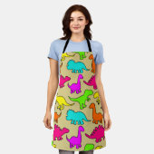 Farbenfrohe Dinosaurier Schürze (Getragen)