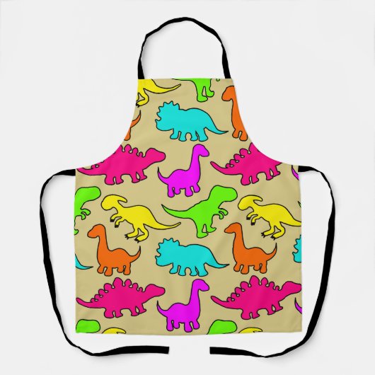 Farbenfrohe Dinosaurier Schürze (Vorderseite)