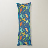 Farbenfrohe Dinosaurier Seitenschläferkissen (Rückseite (Vertikal))