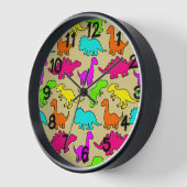 Farbenfrohe Dinosaurier Uhr (Winkel)