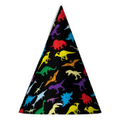 Farbenfrohe Dinosaurier Wasserfarbe Kindergeburtst Partyhütchen (Links)