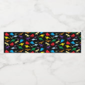 Farbenfrohe Dinosaurier Wasserfarbe Kindergeburtst Wasserflaschenetikett (Einzelnes Label)