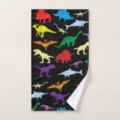 Farbenfrohe Dinosaurier Wasserfarbe Kindermuster Badhandtuch Set (Handtuch)