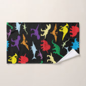 Farbenfrohe Dinosaurier Wasserfarbe Kindermuster Badhandtuch Set (Handtuch)