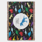 Farbenfrohe Dinosaurier Wasserfarbe Kindermuster Decke (Vorderseite Vertikal)