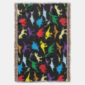 Farbenfrohe Dinosaurier Wasserfarbe Kindermuster Decke (Vorderseite Vertikal)