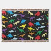 Farbenfrohe Dinosaurier Wasserfarbe Kindermuster Decke (Vorderseite)