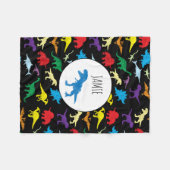 Farbenfrohe Dinosaurier Wasserfarbe Kindermuster Fleecedecke (Vorderseite (Horizontal))