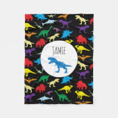 Farbenfrohe Dinosaurier Wasserfarbe Kindermuster Fleecedecke (Vorderseite)