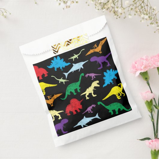 Farbenfrohe Dinosaurier Wasserfarbe Kindermuster Geschenktütchen (Versiegelt)