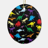 Farbenfrohe Dinosaurier Wasserfarbe Kindermuster Keramik Ornament (Links)