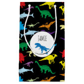 Farbenfrohe Dinosaurier Wasserfarbe Kindermuster Kleine Geschenktüte (Vorderseite)