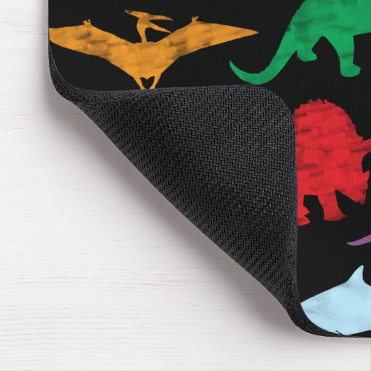 Farbenfrohe Dinosaurier Wasserfarbe Kindermuster Mousepad (Ecke)